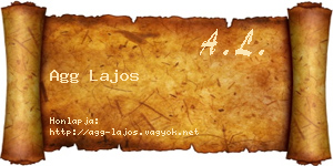 Agg Lajos névjegykártya